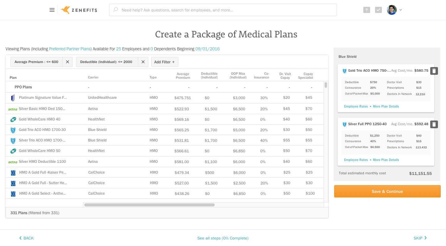 Benefits-Create Package