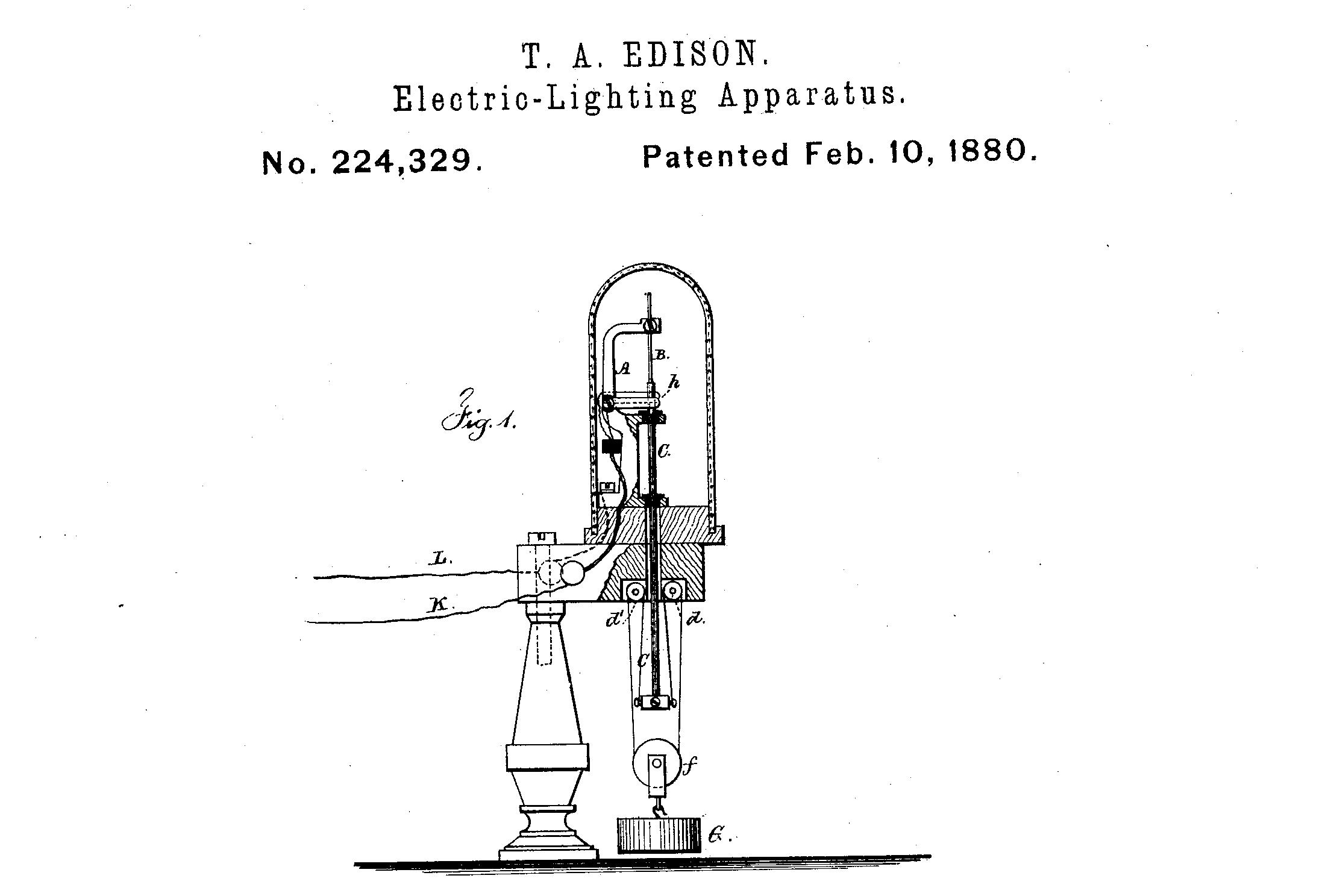 Edison lámpa szabadalma a régiebbek közül való (Fotó: USPTO)